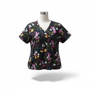 9/$80 Disney Mickey & Minnie Scrub Top, XXL